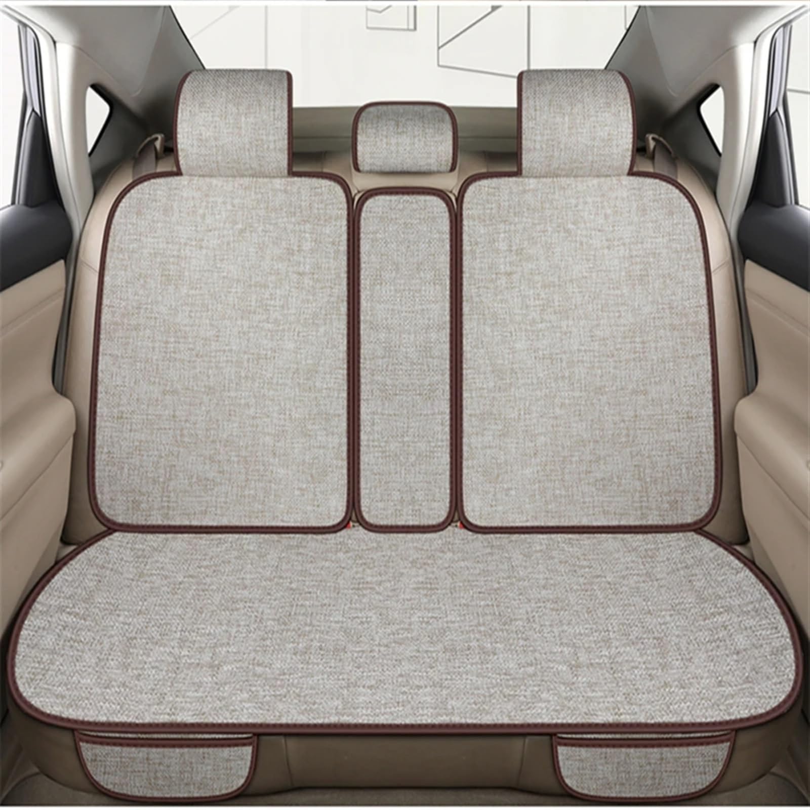 CVZXSDWLL Autositz Four Seasons Universal-Sitzbezug-Matte Automobil-Innenraum-Autositz-Schutzpolster Auto-Vorder-/Rücksitzbezug Schonbezug Autositz(White,Rear) von CVZXSDWLL