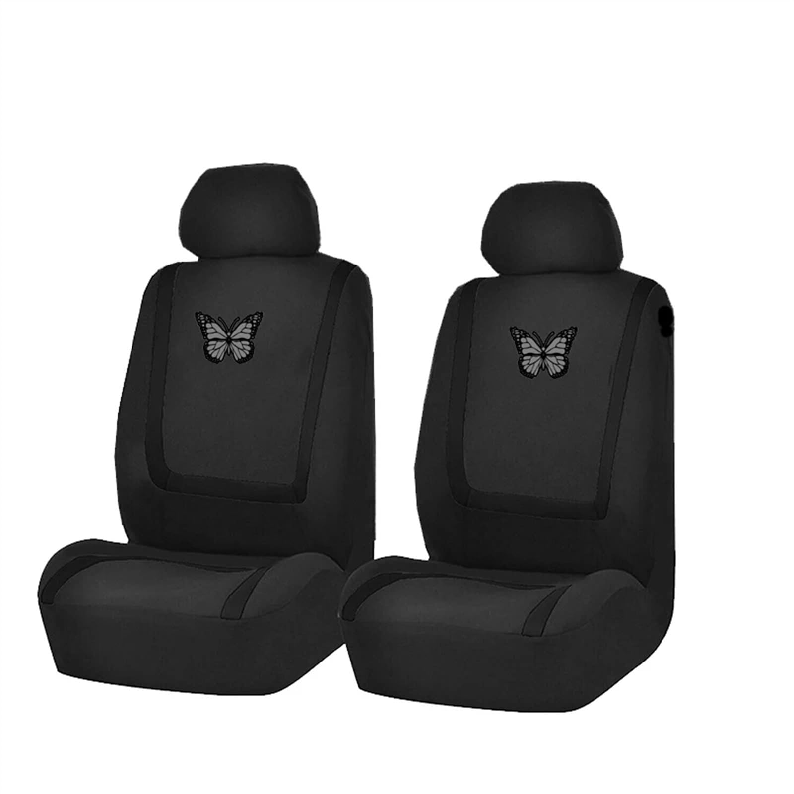 CVZXSDWLL Autositzschutz Für Fahrer, Universell, Weich, Bequem, Für Staubwedel, Vechile, Auto-Innenausstattung, Auto-Vollsitzschutz, Kissenpolster Schonbezug Autositz(Black,2pc Front) von CVZXSDWLL