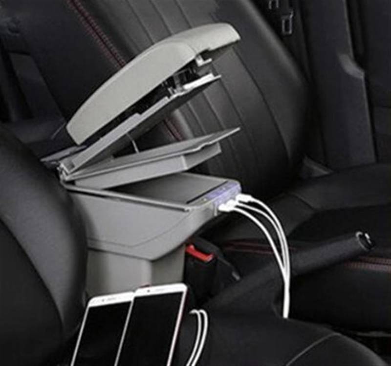 CVZXSDWLL Kompatibel Mit Chevrolet Für Spark III, Zweilagige Mittelkonsolen-Aufbewahrungsbox, Armlehne Mit 7 USB-Ersatzteilen Automobilinnenraum(5) von CVZXSDWLL