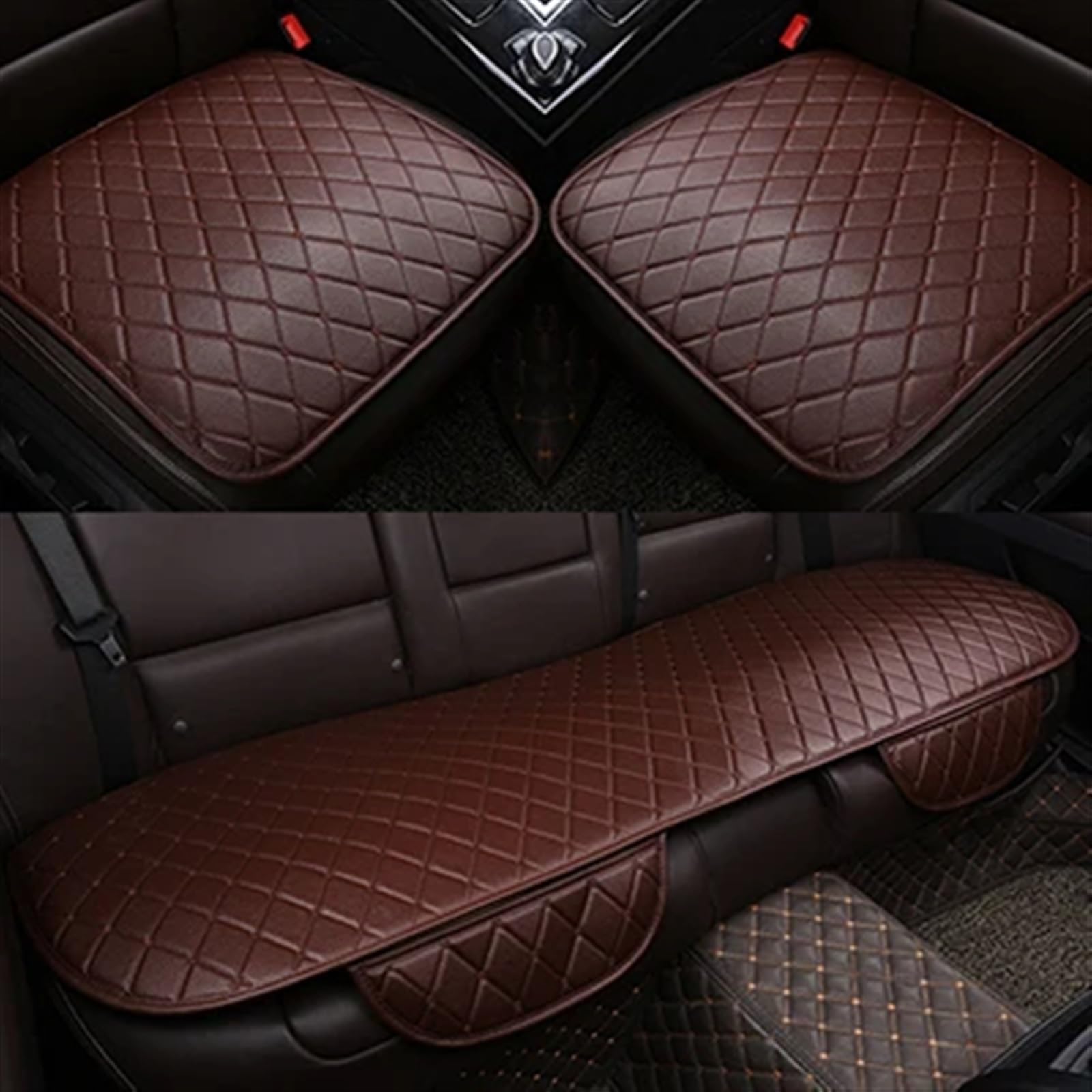 CVZXSDWLL Kompatibel Mit MG Car Accessories Auto Goods Autositzbezüge Autokissenschutzmatte Autozubehör Autositzschutzpolster Schonbezug Autositz(Brown,Full Set) von CVZXSDWLL