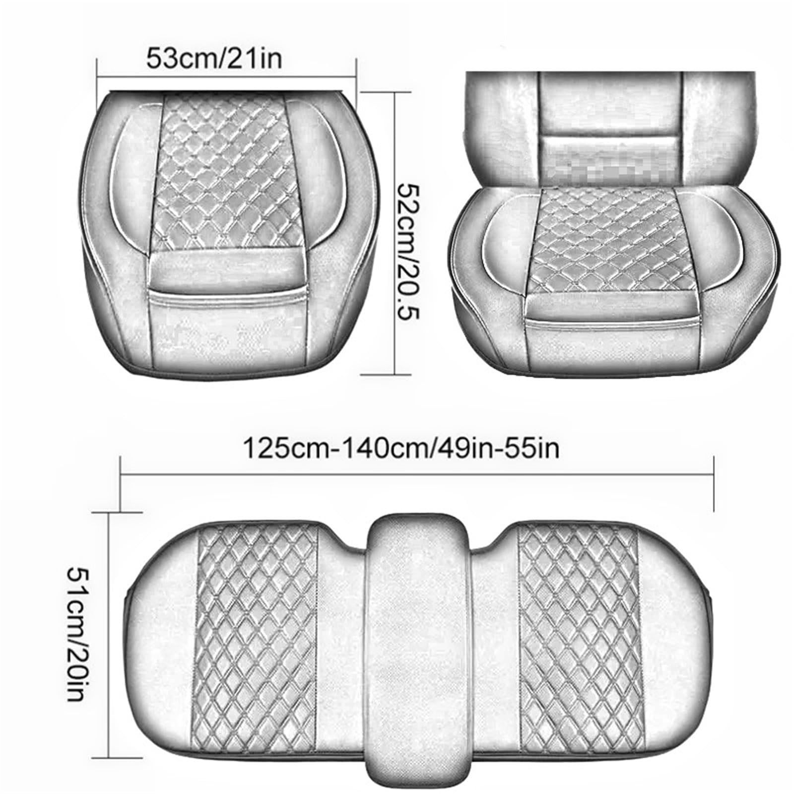 CVZXSDWLL Universal Auto Sitz Abdeckung Schutz Sitzkissen Auto Innen Sitz Styling Pad Zubehör Automobil Innen Auto Sitz Schutz Pads Schonbezug Autositz(Gray,Front) von CVZXSDWLL