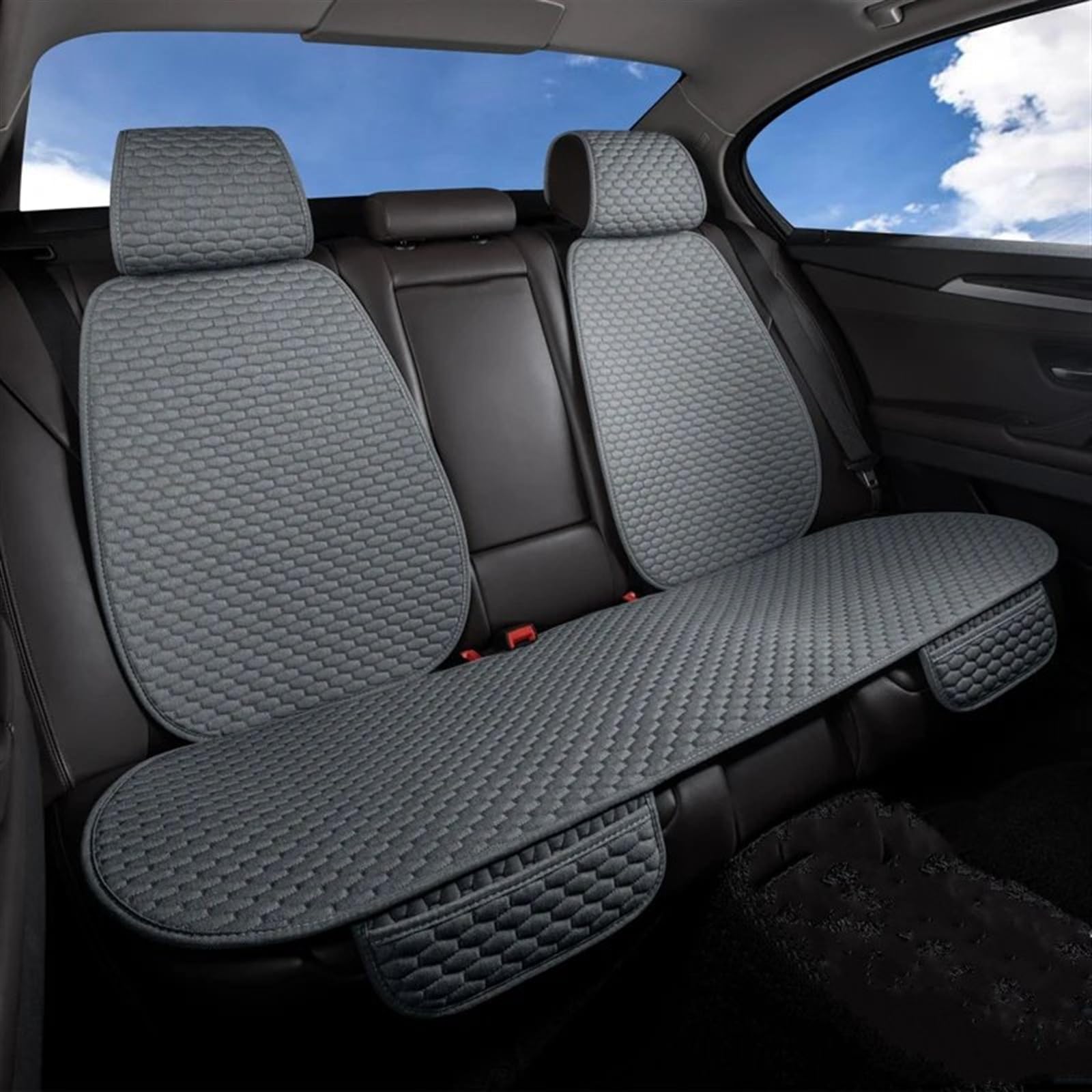 CVZXSDWLL Universal Auto Sitz Abdeckung Vorne Hinten Auto Kissen Atmungsaktive Sitz Pad Auto Schutz Matte Innen Zubehör Auto Sitz Schutz Pads Schonbezug Autositz(Blue,Rear seat pad) von CVZXSDWLL