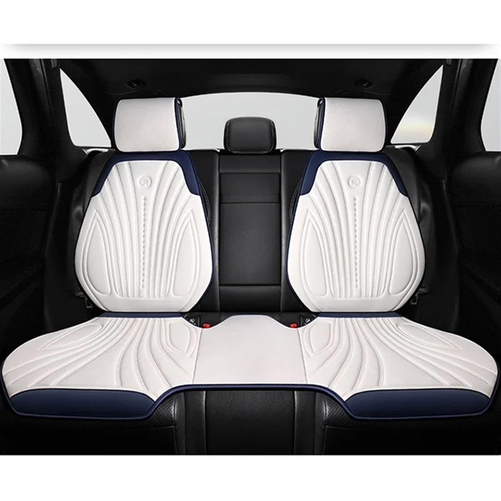 CVZXSDWLL Universal Auto Sitzbezüge Atmungsaktive Sitzkissen Auto Stuhl Matte Schutz Dekoration Vier Jahreszeiten Auto Vorne/hinten Sitz Abdeckung Schonbezug Autositz(White,1x Rear seat) von CVZXSDWLL