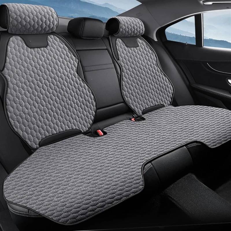 CVZXSDWLL Universal Auto Sitzbezüge Atmungsaktive Sitzkissen Pad Auto Stuhl Matte Dekoration Vier Jahreszeiten Universal Auto Vorne/hinten Sitz Abdeckung Schonbezug Autositz(Gray,1pc Rear pad) von CVZXSDWLL