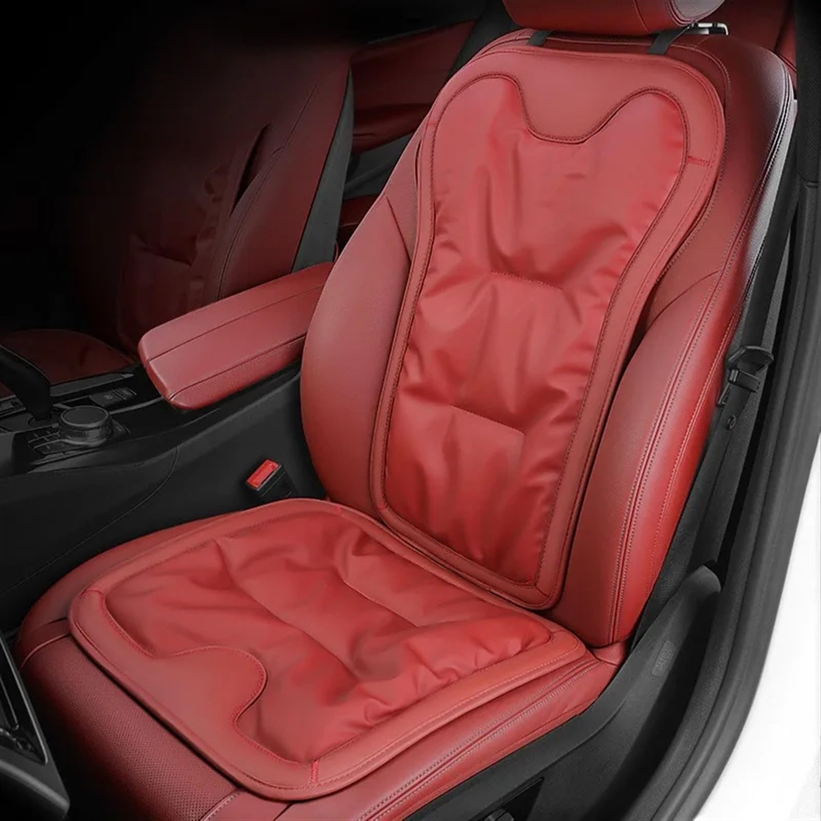 CVZXSDWLL Universal Auto Sitzbezüge Kissen Sitz Schutzhülle Auto Zubehör Auto Vorne/hinten Sitz Abdeckung Automobil Innen Auto Sitzkissen Schonbezug Autositz(Red,B) von CVZXSDWLL