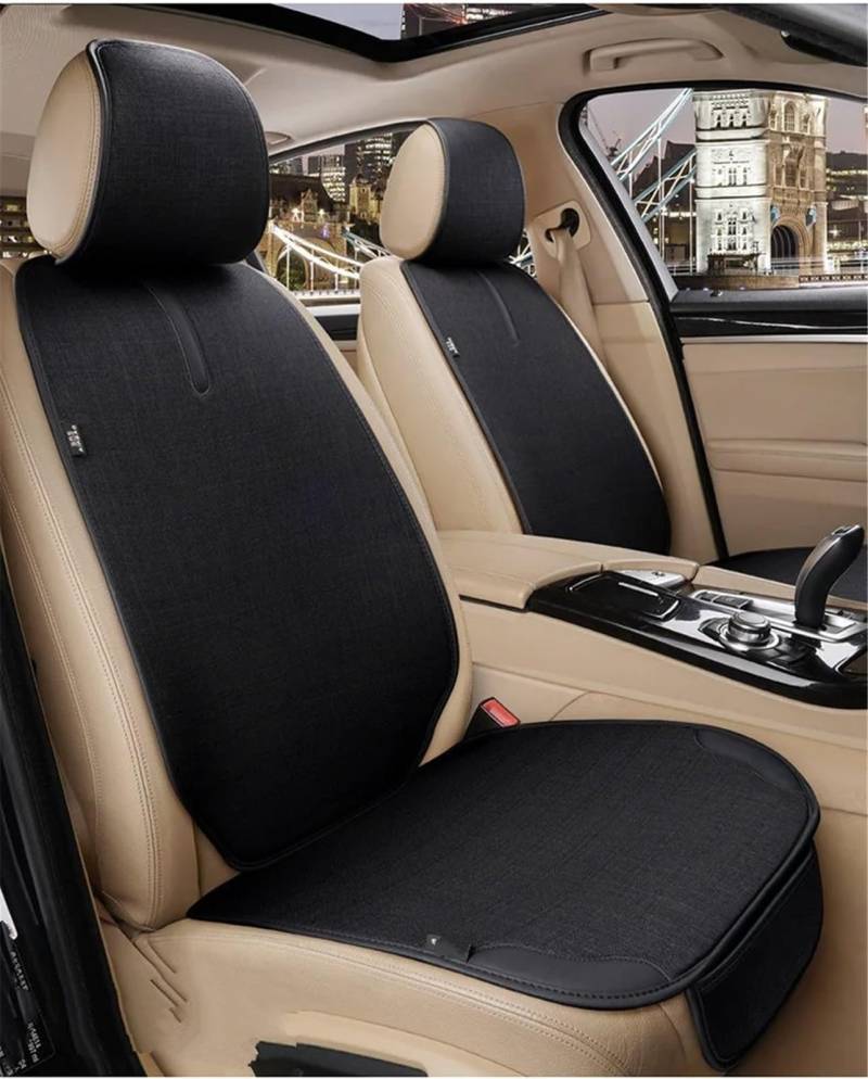 CVZXSDWLL Universal Auto Sitzbezug Kissen Automotive Seat Protector Kissen Auto Sitz Pad Auto Vorne Hinten Sitz Abdeckung Automobil Innen Schonbezug Autositz(Black,1pc Front) von CVZXSDWLL