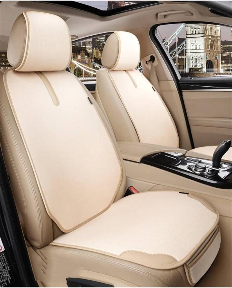 CVZXSDWLL Universal Auto Sitzbezug Kissen Automotive Seat Protector Kissen Auto Sitz Pad Auto Vorne Hinten Sitz Abdeckung Automobil Innen Schonbezug Autositz(White,1pc Front) von CVZXSDWLL