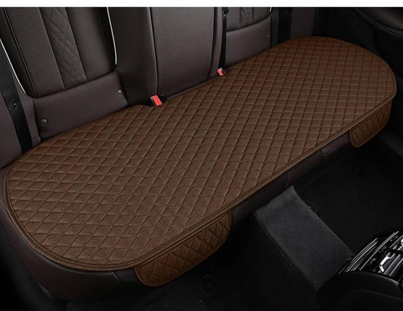 CVZXSDWLL Universal Auto Sitzbezug Protector Leinen Vorne Hinten Zurück Kissen Schützen Pad Matte Rückenlehne Für Auto Innen LKW SUV Van Automobil Innen Schonbezug Autositz(Brown,1pc Rear pad) von CVZXSDWLL