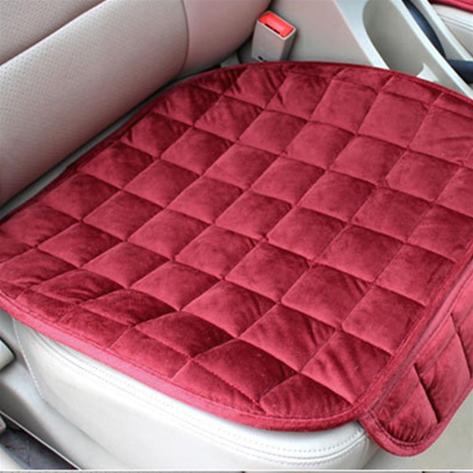 CVZXSDWLL Universal Auto Sitzbezug Vorne RearWarm Auto Rücksitz Schutz Matte Innen Sitzen Pad Für LKW SUV Van Auto Sitzkissen Auto Zubehör Schonbezug Autositz(Red,1pc Front) von CVZXSDWLL