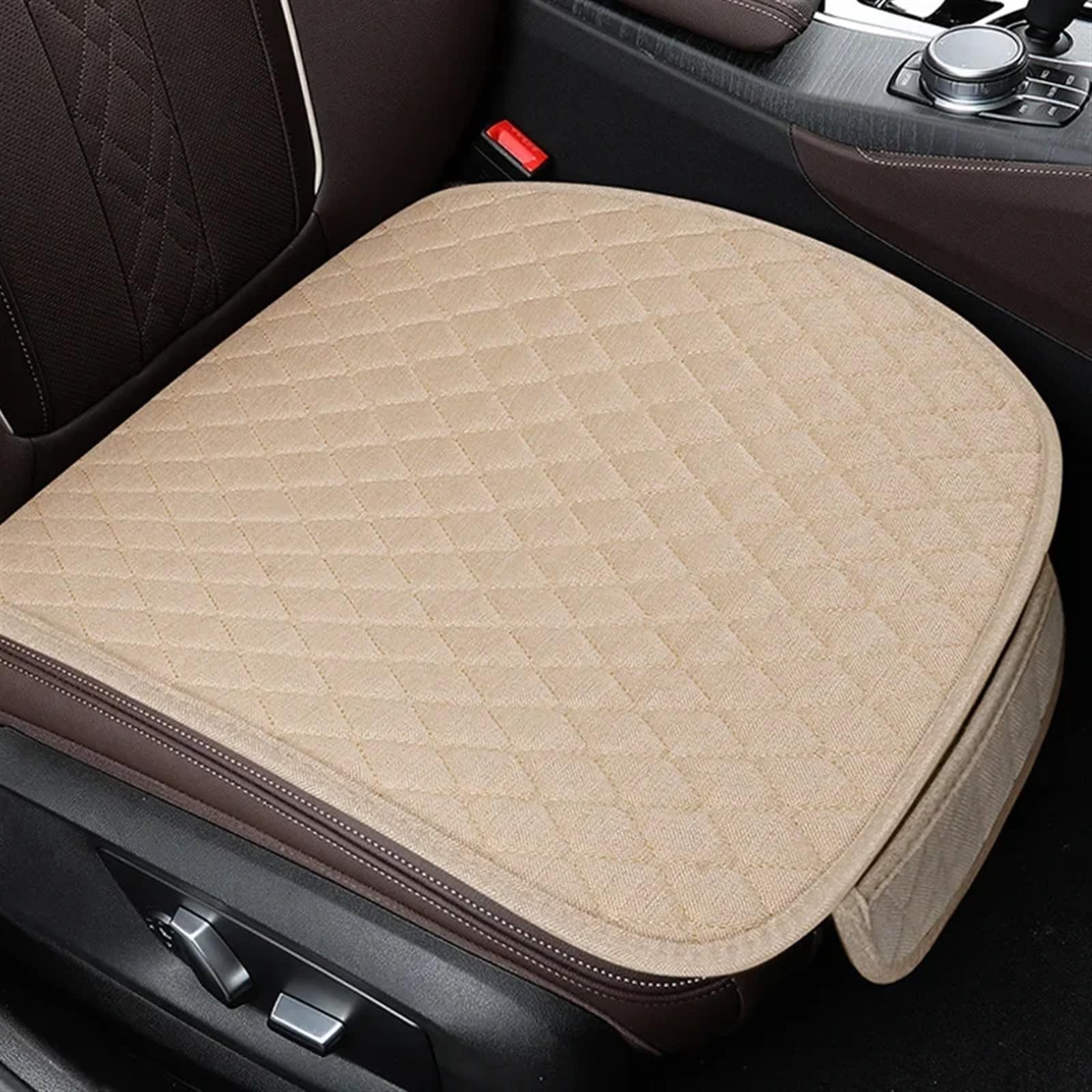 CVZXSDWLL Universal Auto Sitzkissen Atmungsaktive Sitzbezüge Kissen Front Fahrer Sitz Kissen Auto Innen Zubehör Auto Sitzkissen Schonbezug Autositz(Beige) von CVZXSDWLL