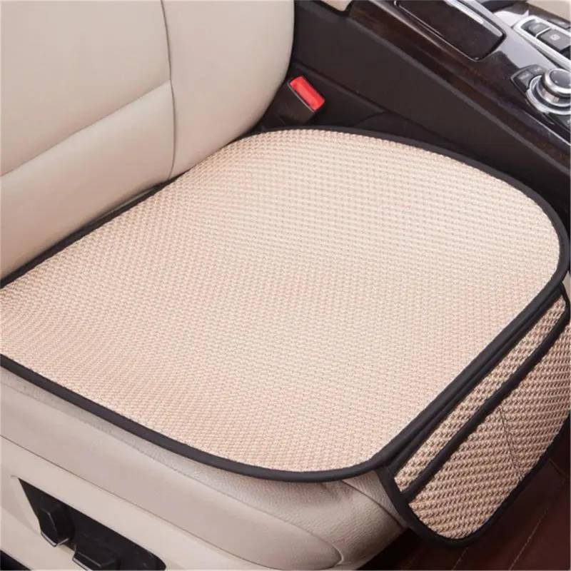 CVZXSDWLL Universal Auto Sitzkissen Schutz Pad Atmungsaktive Auto Vordersitz Abdeckung Auto Zubehör Auto Sitz Schutz Pads Schonbezug Autositz(Beige) von CVZXSDWLL