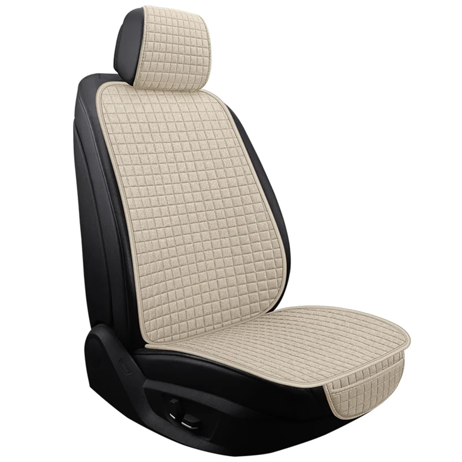 CVZXSDWLL Universal Auto Stuhl Sitzbezüge Kissen Schutz Matte Fahrzeug Liefert Vorne Hinten Pad Atmungsaktive Auto Sitz Schutz Pads Schonbezug Autositz(Beige,Front) von CVZXSDWLL