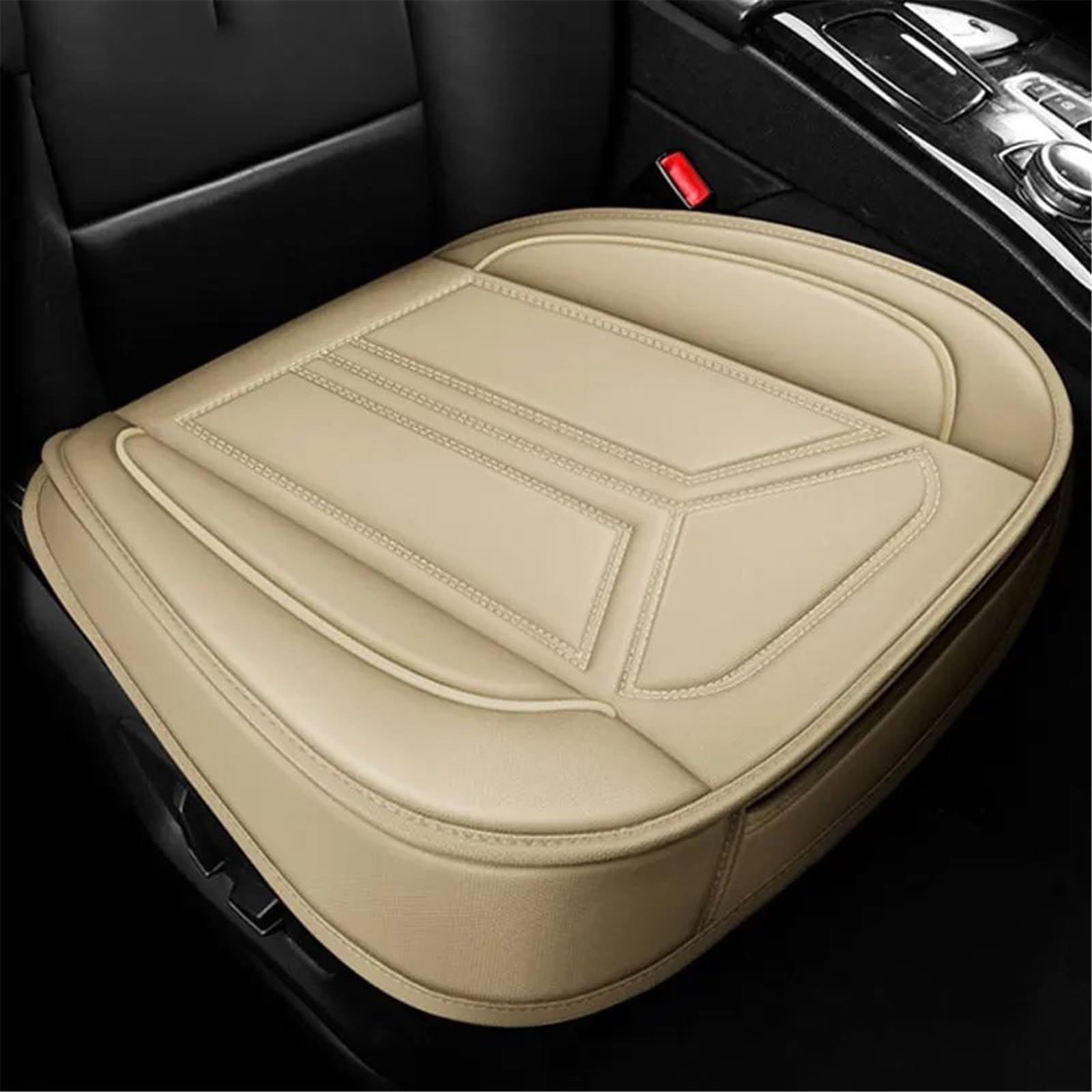 CVZXSDWLL Universal Auto Vordersitzbezug Kissen Auto Hinten Sitzen Stuhl Matte Pad Voller Schutz Atmungsaktive Vier Jahreszeiten Autositz Schutz Pads Schonbezug Autositz(Beige,Front) von CVZXSDWLL