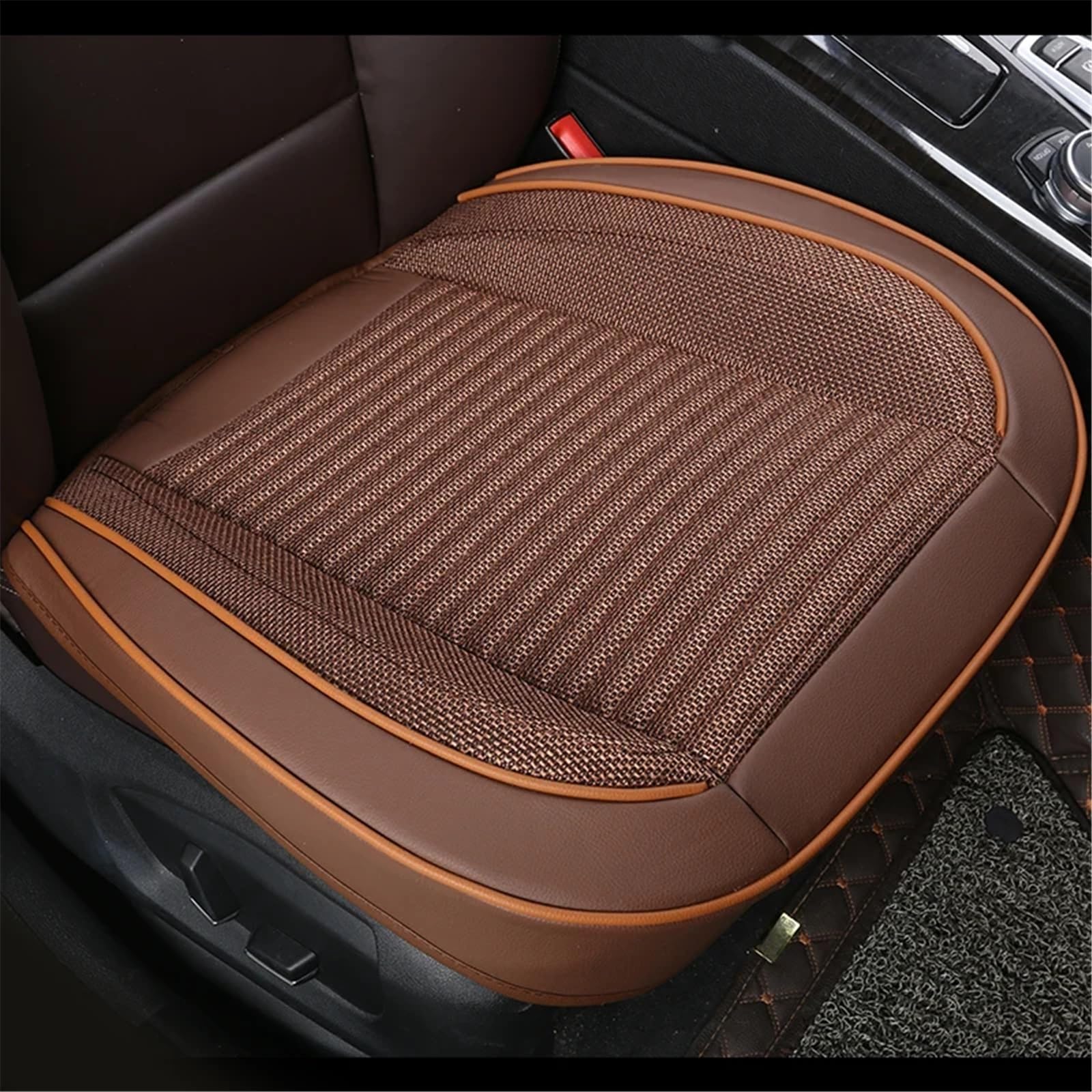 CVZXSDWLL Universal Sitzkissen Auto Stuhl Pad Vorne Auto Sitz Abdeckung Auto Seat Protector Atmungsaktive Innen Zubehör Auto Sitz Schutz Pads Schonbezug Autositz(Brown) von CVZXSDWLL