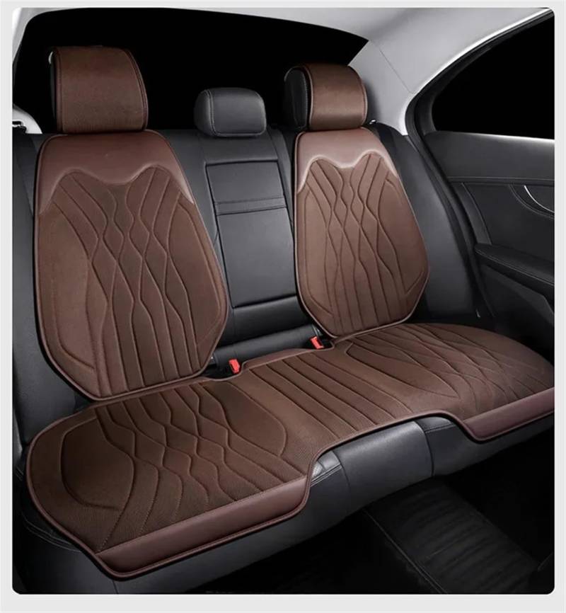 Universal Auto Sitzkissen Pad Nette Sitzbezüge Atmungsaktive Schlanke Auto Stuhl Matte Vier Jahreszeiten Auto Vorne/hinten Sitz Abdeckung Auto Zubehör Schonbezug Autositz(Brown,1pc Rear pad) von CVZXSDWLL