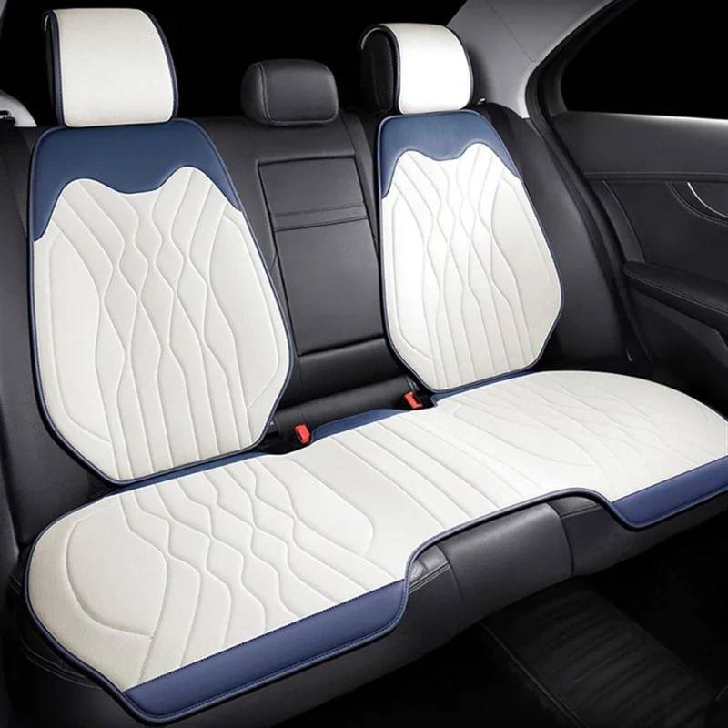 Universal Auto Sitzkissen Pad Nette Sitzbezüge Atmungsaktive Schlanke Auto Stuhl Matte Vier Jahreszeiten Auto Vorne/hinten Sitz Abdeckung Auto Zubehör Schonbezug Autositz(White,1pc Rear pad) von CVZXSDWLL