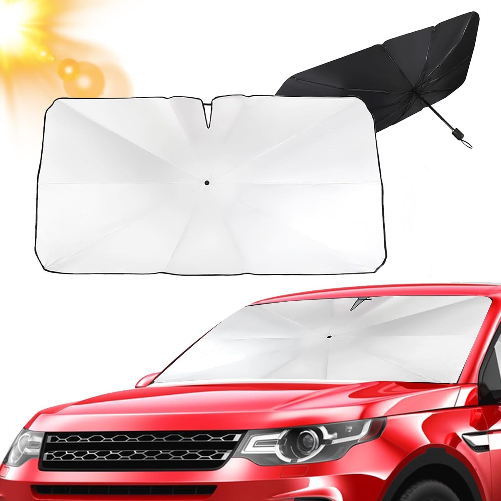 Sonnenschirm Auto Frontscheibe für Dodge Charger VII (LD) 2015-2019, Sonnenschutz Schirm Auto Faltbarer Sonnenschirm für Auto Faltbar Auto Sonnenschirm,L(80CM-140CM) von CWMBL