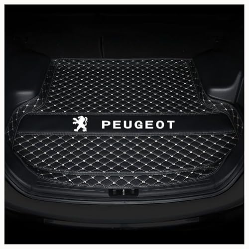 Auto Leder Kofferraummatten für Peugeot 207 CC 2009-2015,Kofferraummatten Kofferraum Schutzmatte Kofferraumwanne Trunk Mat Kofferraum Schutz Schutzmatten ZubehöR Kofferraumwanne Zubehör von CWMLB