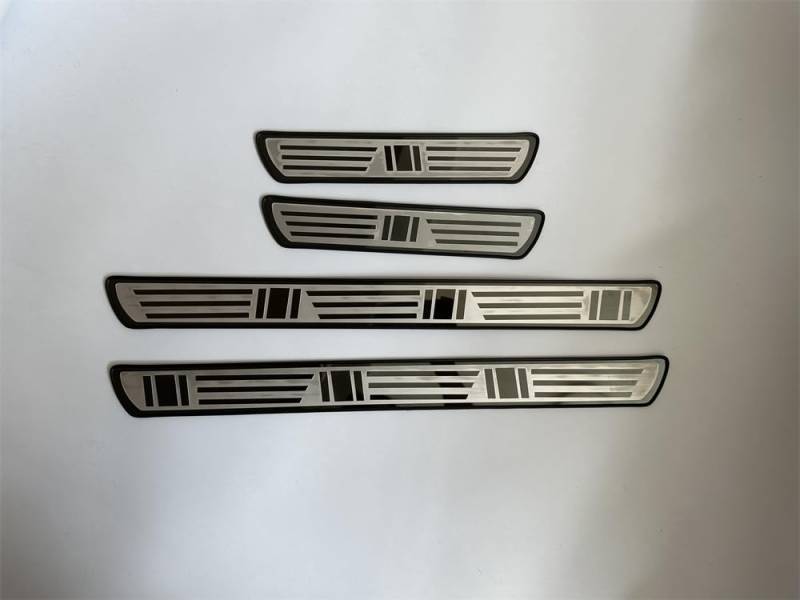4 Stück Auto-Außenschutz-Edelstahl-Trittblech Einstiegsleisten Türschweller für Hyundai I10, Türschwellenschutz Abnutzungsschutz Schwellen-Styling,Black von CWMLS