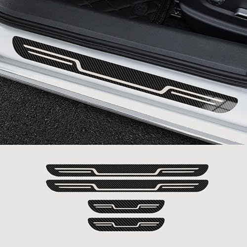 4 Stück Edelstahl Einstiegsleisten Schutz für VW Polo 6R 6N 6N2 6C 9N 9N3 Rline, Einstiegsleisten Türschweller Beschützer Türschutzleisten Zierleisten Tür Sill Zubehör,Carbon Fiber Look von CWMMKL