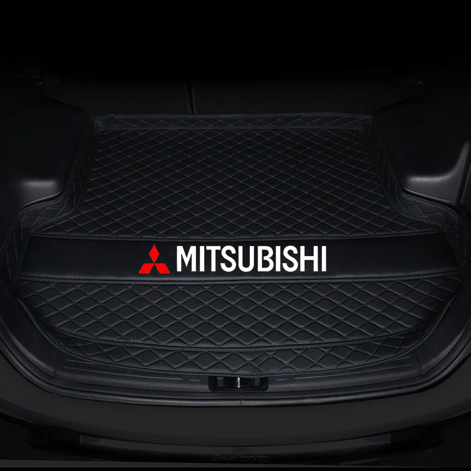 Auto Kofferraummatte für Mitsubishi Eclipse Cross (Lower Level) 2018-2022, Leder Anti-Scratch Anti-Slip Kofferraum Schutz Kofferraum Abdeckung Auto Innen Zubehör,Black von CWMMS