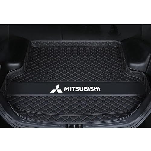 Auto Kofferraummatte für Mitsubishi Eclipse Cross PHEV 2021 2022 2023, Leder Anti-Scratch Anti-Slip Kofferraum Schutz Kofferraum Abdeckung Auto Innen Zubehör,Black von CWMMS