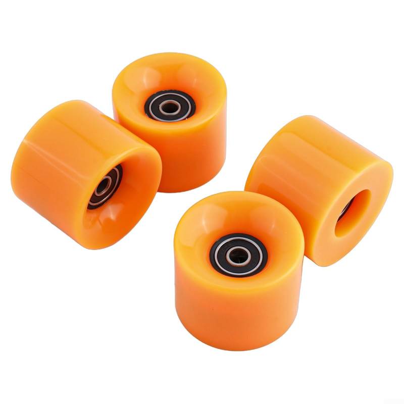 78A Skateboard-Rollen-Set mit ABEC, 9 Kugellager, Abstandshalter für Longboard, Street Skating, kurzes Skateboard, 4 Stück (Orange) von CWOQOCW