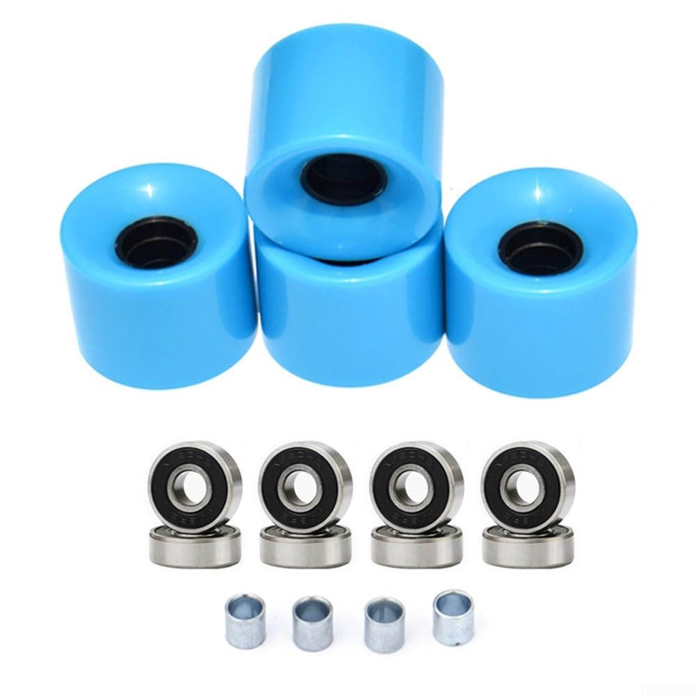 78A Skateboard-Rollen-Set mit ABEC, 9 Kugellager, Abstandshalter für Longboard, Street Skating, kurzes Skateboard, 4 Stück (blau) von CWOQOCW