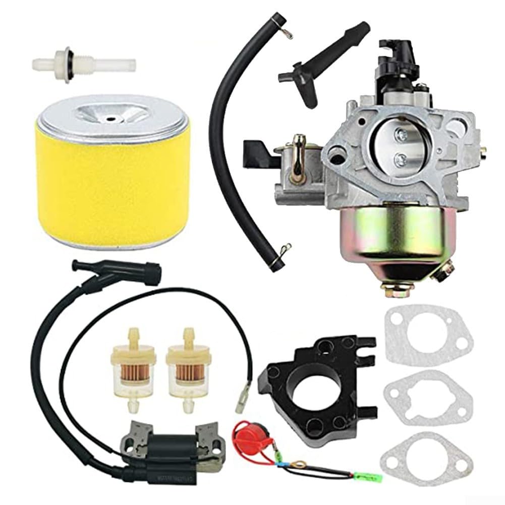 Vergaser-Kit für GX340 für GX390 11 PS 13 PS Motoren inklusive Luftfilter, Dichtung und Kraftstofftank-Gelenkfilter – passend für GX340U1 GX340R1 Modelle von CWOQOCW