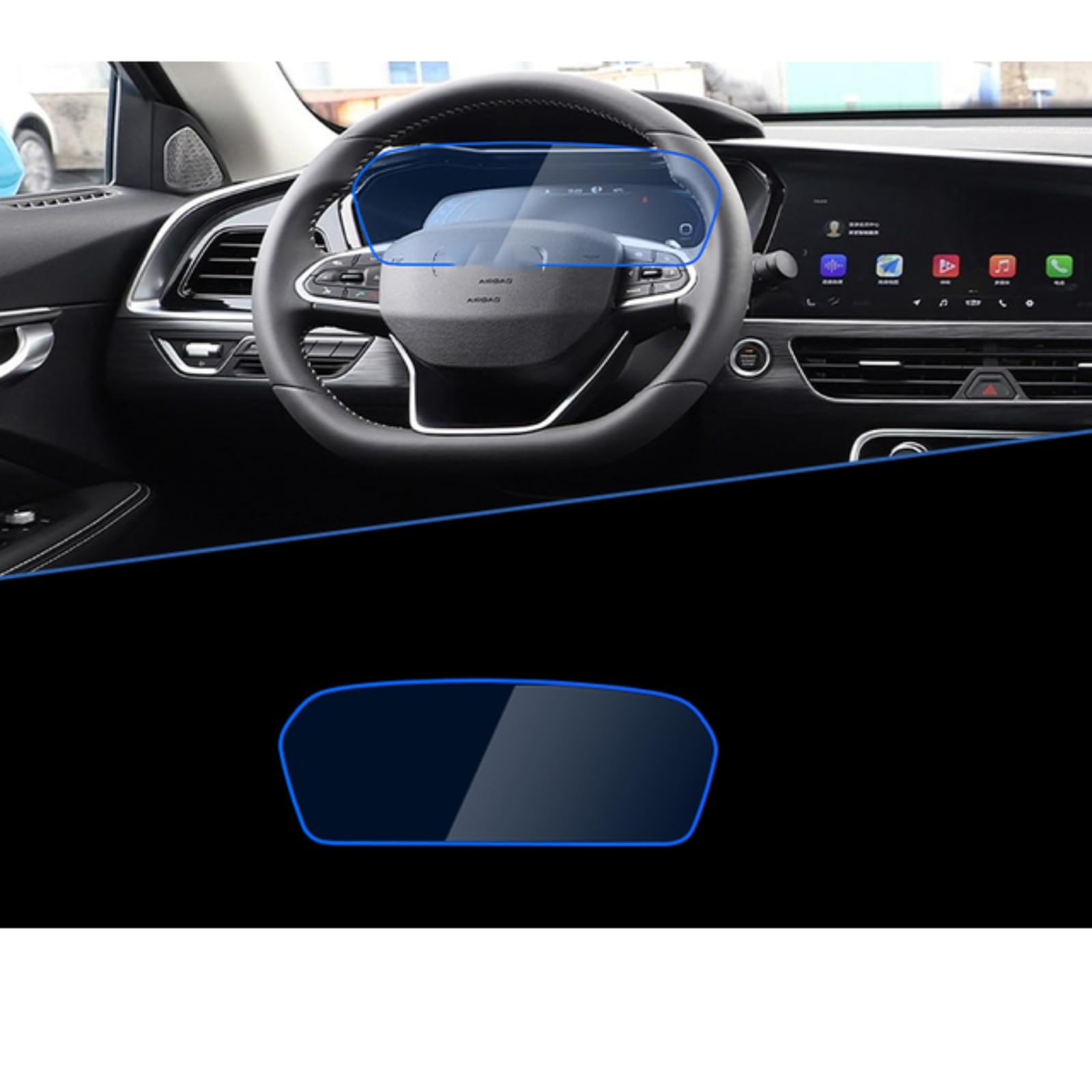 CWYINP Auto-Navigations-Schutzfolie, LCD-Bildschirm, gehärtetes Glas, Kratzfeste Folie (Instrument TPU) Für Geely, Für Tugella GJ11 2019 2020 2021 von CWYINP