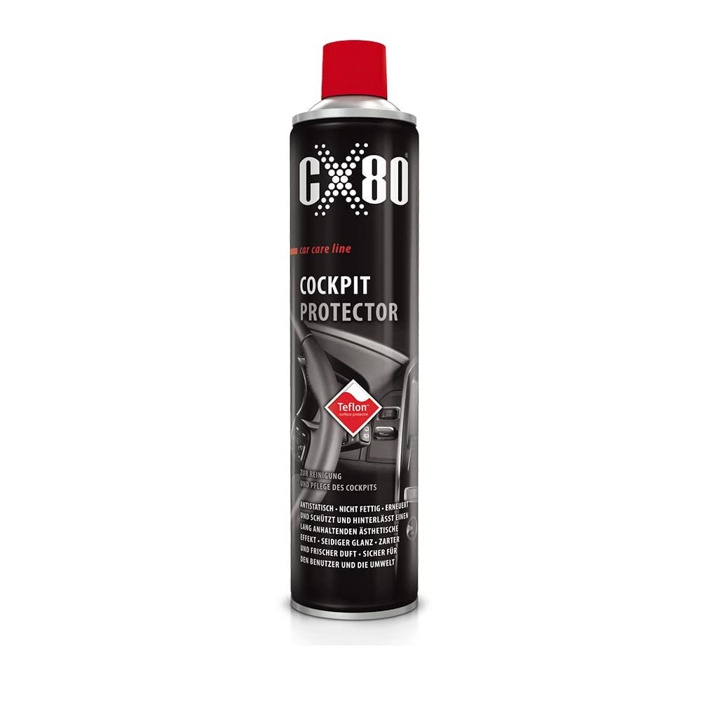 CX80 | Cockpit Protector | Auto Innenraum Reiniger zur Pflege von Kunststoff - und Gummiteilen im Cockpit | Aus CX80 Auto Reinigungsset | Autopflege aus hochwertigen Rohstoffen | 600ml Flasche von CX80