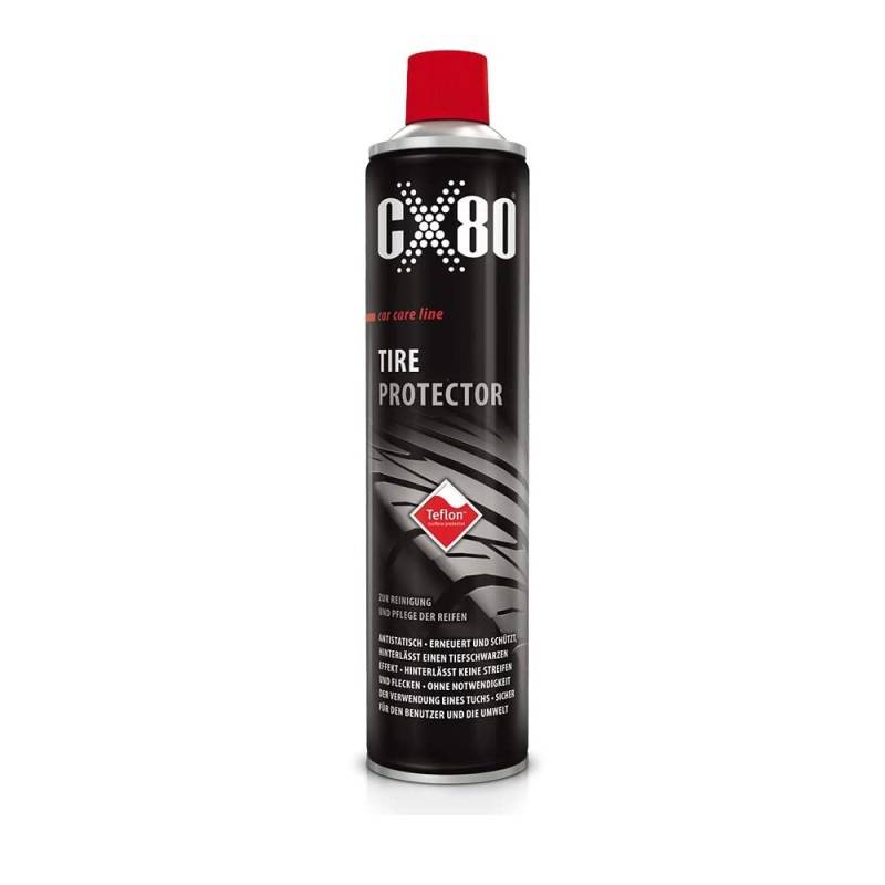 CX80 | Tire Protector | Reifenglanz, Reifenpflege für Auto, Motorrad, Roller | Hochwertige Inhaltsstoffe verlängern Lebenszeit der Reifen | Aus CX80 Autopflege Set | 600ml Flasche von CX80