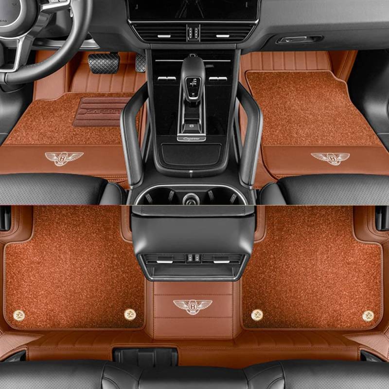 Auto Fußmatten für Bentley Arnage R/Arnage T 2006 2007 2008 2009 2010 2011 Individuell rutschfest Wasserdicht Auto Fußpolster Bodenmatte Teppiche Interieur Zubehör,A von CXFFB