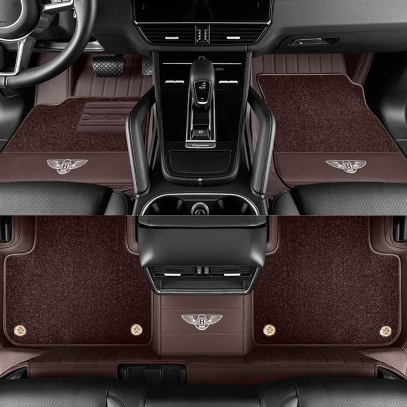 Auto Fußmatten für Bentley Continental GTC Cabriolet 1.Gen/Continental Supersports Convertible 2006-2011 Individuell rutschfest Wasserdicht Auto Fußpolster Bodenmatte Teppiche,E von CXFFB