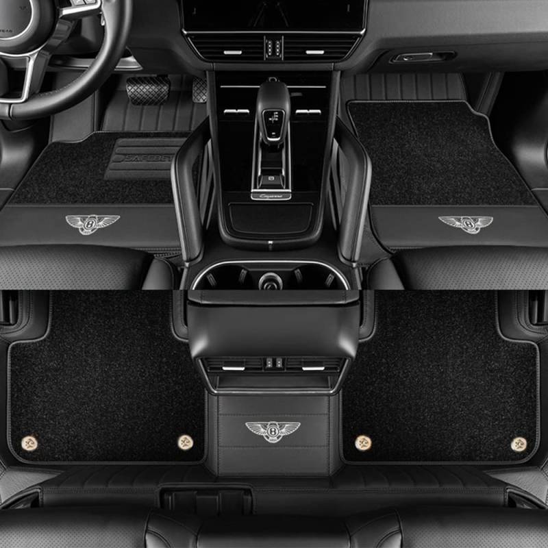 Auto Fußmatten für Bentley Mulsanne/Mulsanne Speed 2010-2021 Individuell rutschfest Wasserdicht Auto Fußpolster Bodenmatte Teppiche Interieur Zubehör,B von CXFFB