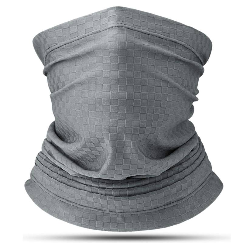 CXG Schlauchschal Herren Damen Bandana [UV-Beständig/Atmungsaktiv/Ultradünn] Loop-Schal Schlauchtuch Nackenwärmer Motorradschal Vielseitig Elastisch für Laufen Radfahren Klettern Motorradfahren (Grau) von CXG