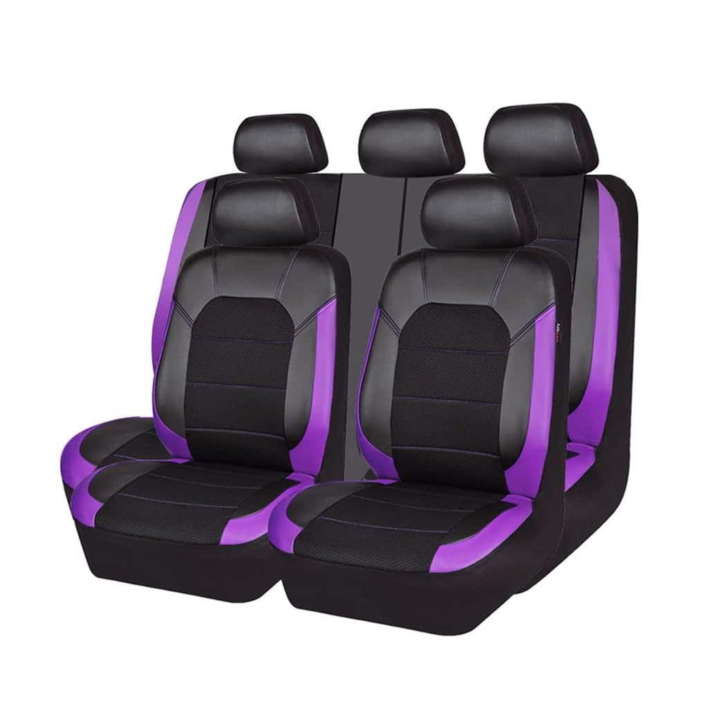 CXOCSOK Auto Schonbezüge für LINCO MKS 2010-2023,PU Leder Auto Sitzbezüge Sitzschoner Schonbezüge Innenausstattung,Purple von CXOCSOK