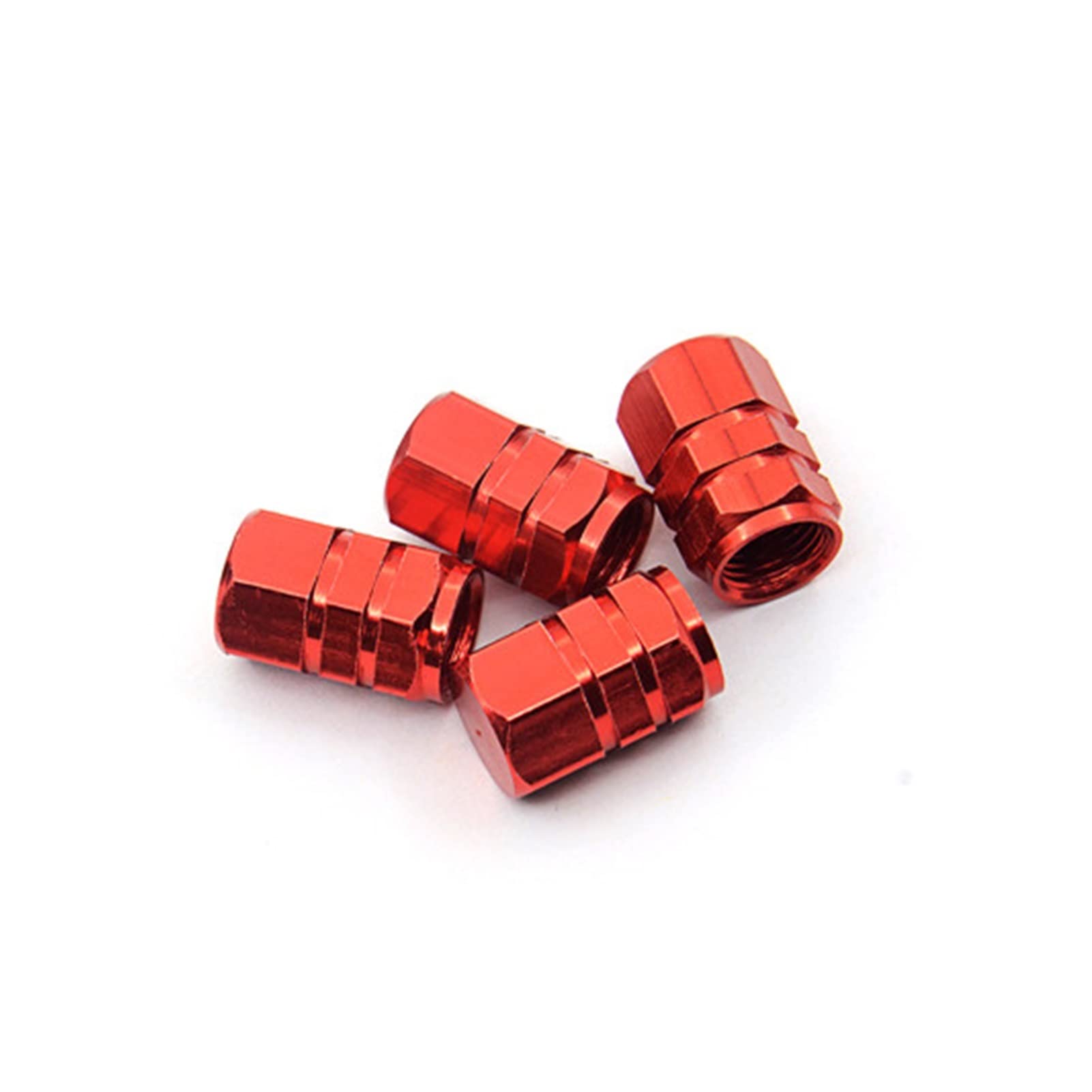 CXVFY 4 Teile/Satz Aluminiumlegierung Auto Reifen Ventilkappen rot Farbe Auto-Styling Reifenstiele Luftkappen Auto Radabdeckung Reifen Zubehör(Rosso) von CXVFY