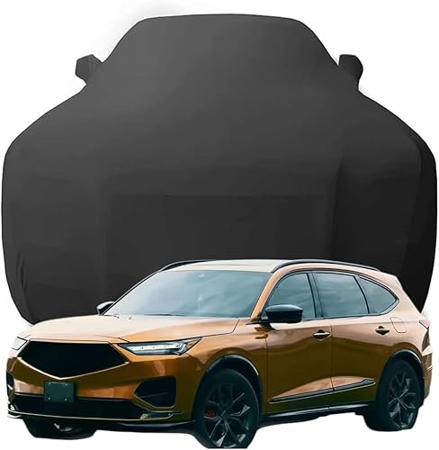 Elastische Autoabdeckung aus Baumwolle für Acura MDX Type S, Atmungsaktiv Stretch Stoff Multifunktioneller Schutz Luxus Autoabdeckung,Black von CXWQSB66