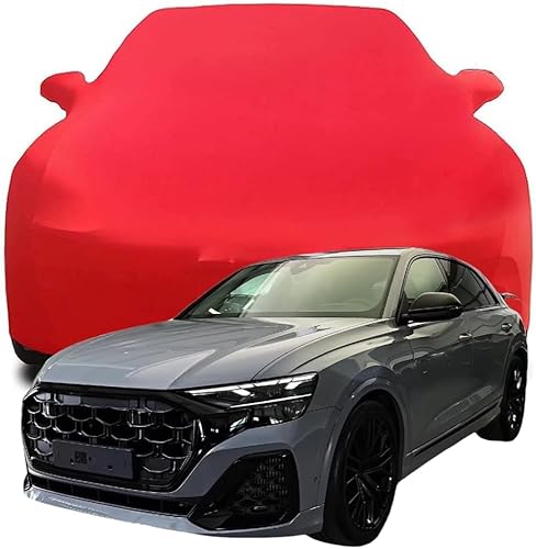 Elastische Autoabdeckung aus Baumwolle für Audi RSQ8 Ultra Luxury Sport SUV, Atmungsaktiv Stretch Stoff Multifunktioneller Schutz Luxus Autoabdeckung,Red von CXWQSB66