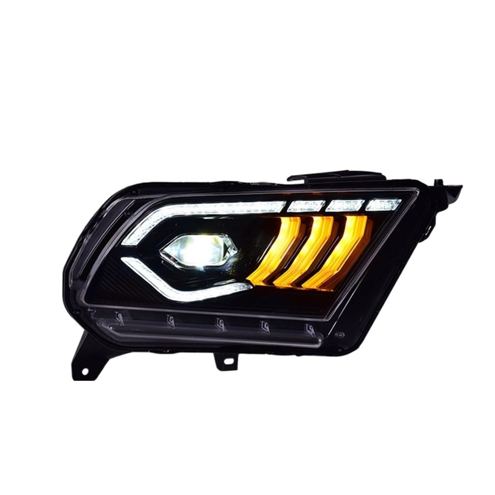 1 Paar LED-Scheinwerferbaugruppe, kompatibel for Ford Mustang 2010–2014, Plug-and-Play-Scheinwerfer mit dynamischen LED-Tagfahrlichtern von CXYLOVELG