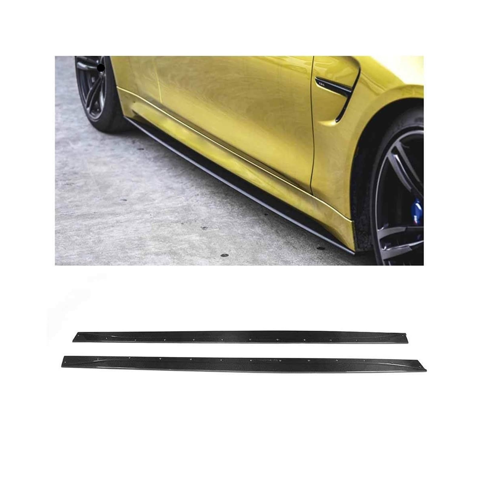 Auto-Frontstoßstangenlippe, Heckdiffusor, Spoiler, Seitenschweller, kompatibel for BMW F80 M3 F82 F83 M4 2014–2019, Heckspoiler, Kohlefaser-Body-Kits(Side Skirts) von CXYLOVELG