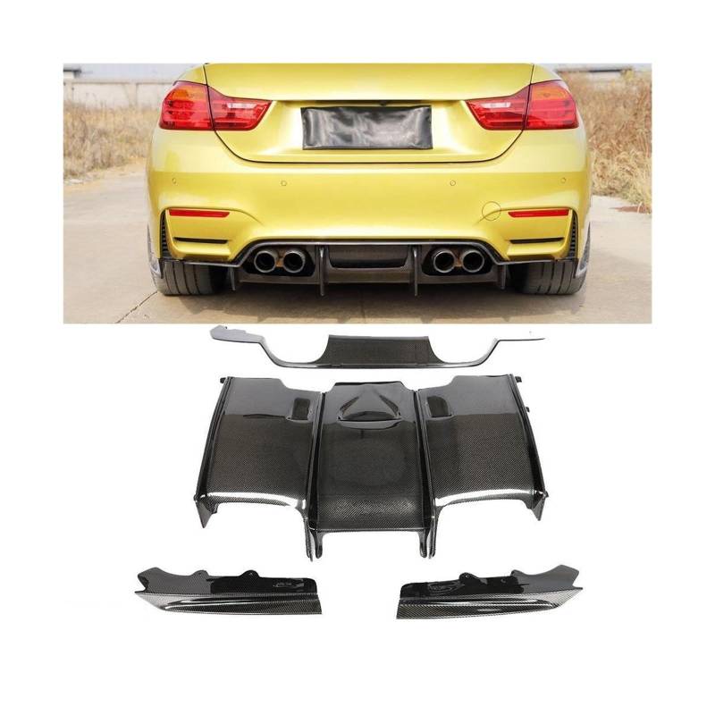 Auto Heckdiffusor Lippe kompatibel for BMW F80 M3 F82 M4 Kohlefaser Heckstoßstange Auspuff Diffusor Lippe Spoiler Hecksplitter von CXYLOVELG