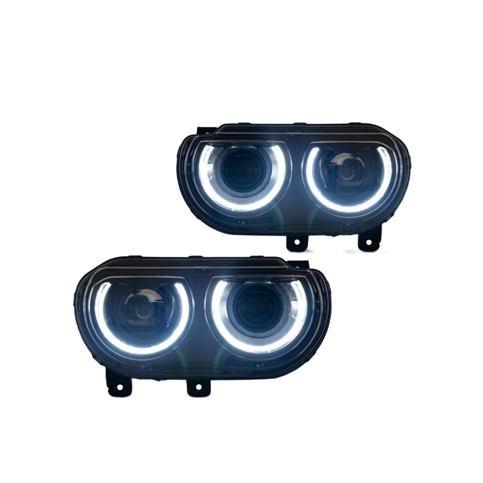 Autoscheinwerfer-Baugruppe, kompatibel for Dodge Challenger 2008–2014, Kopflicht, bewegliches Blinkerlicht, DRL, Dual-Beam-Linse, bunt(Black) von CXYLOVELG