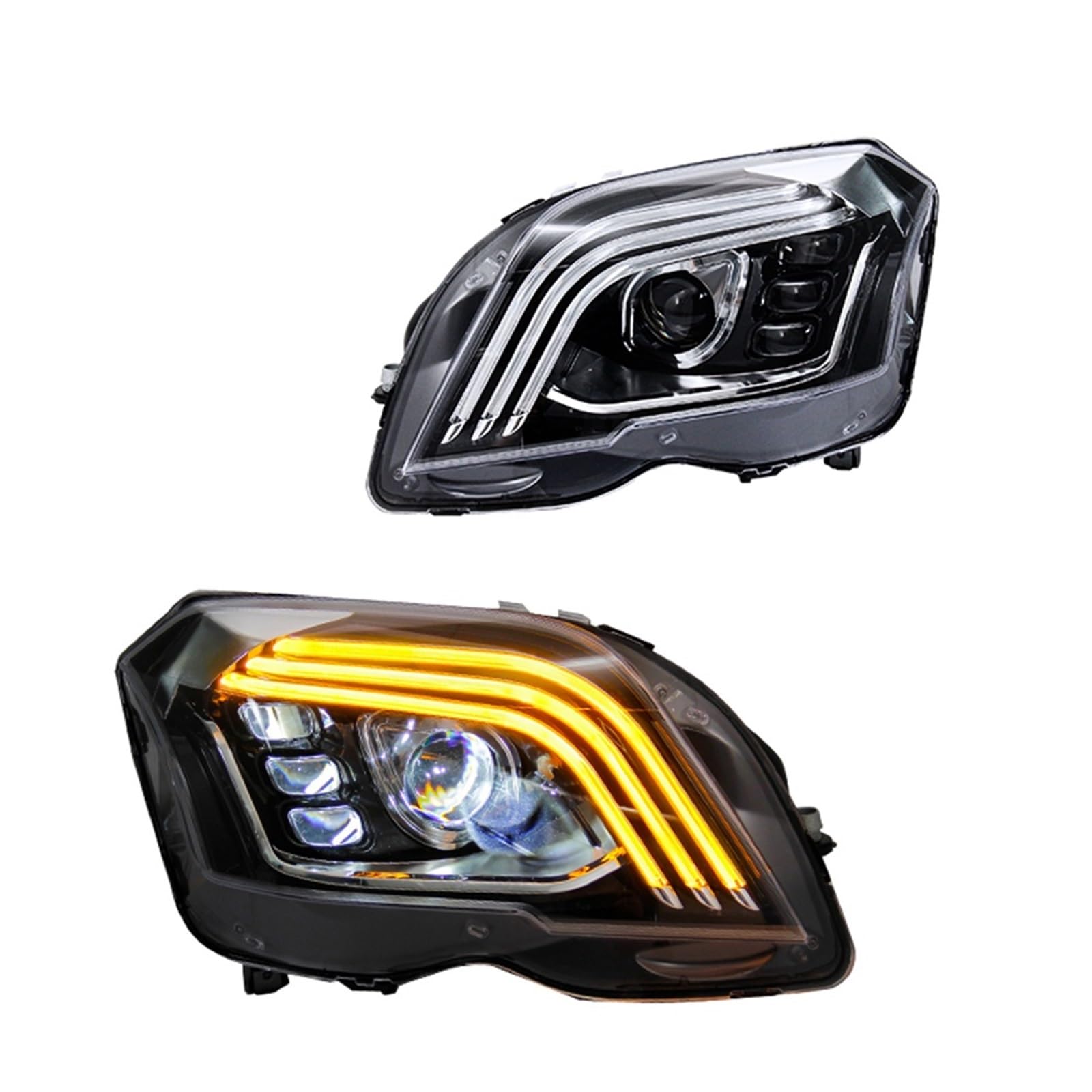 For GLK Scheinwerfer 2008-2012 LED Auto Lichter Auto Montage Upgrade Kompatibel for Maybach Design Bicofal Objektiv Signal lampe Zubehör von CXYLOVELG