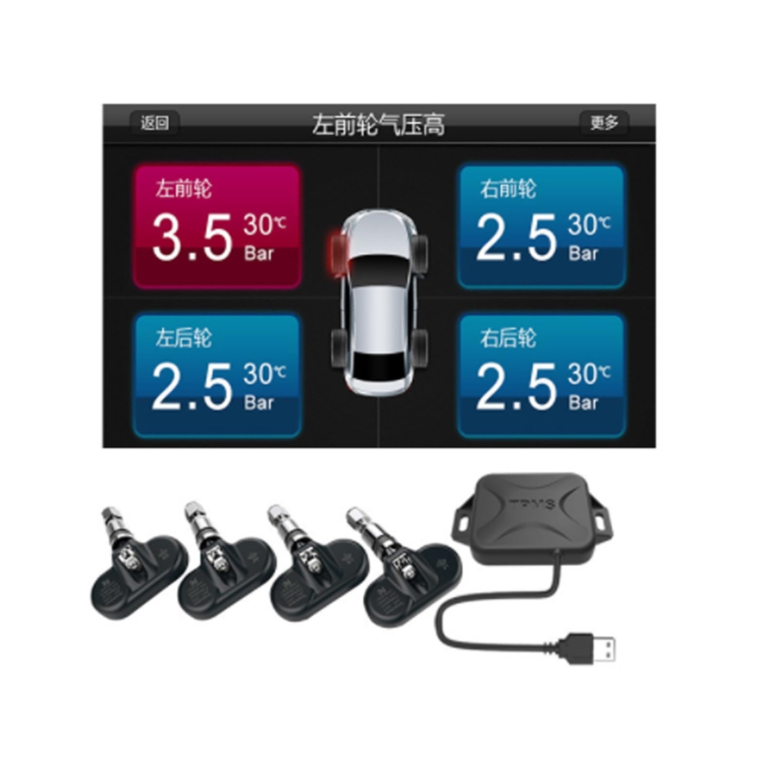 HD Android TPMS for Auto Radio DVD Player USB TMPS Tire Pressure Monitoring System Ersatz Reifen Interne Externe Sensor Auto von CXYLOVELG