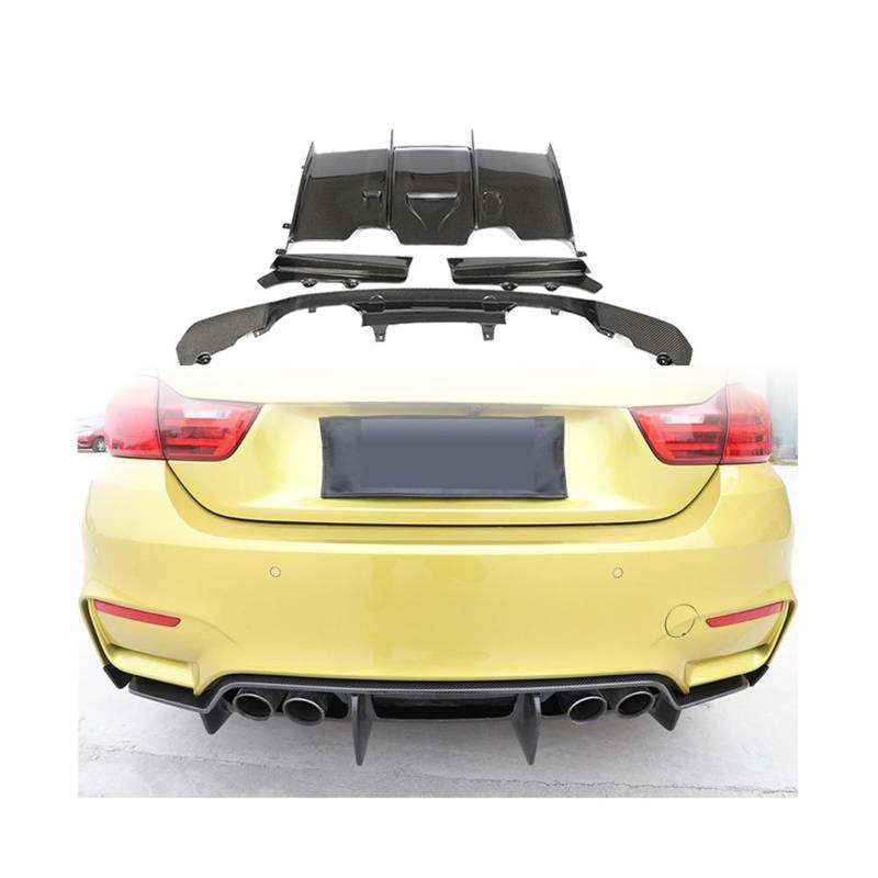 Kohlefaser-Heckstoßstangen-Diffusor-Lippenspoiler, kompatibel for BMW F80 M3 F82 F83 M4 2014–2019 von CXYLOVELG