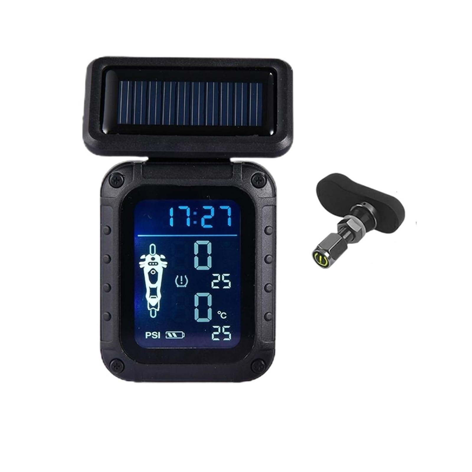 Motorrad TPMS Druck Überwachung System Solar Ladung Accrate Reifen Druck Monitor Reifen Temperatur Alarm for Fahrrad Lkw(External) von CXYLOVELG