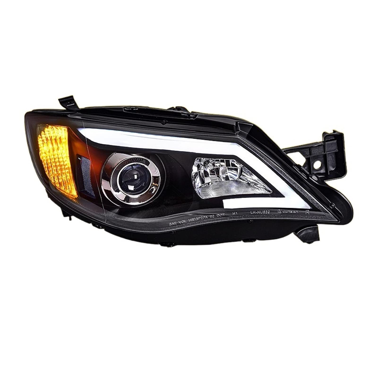 Scheinwerferbaugruppe kompatibel for SUBARU Impreza 2008–2014, LED-Tagfahrlicht, LED-Linse, Abblendlicht und Blinker, Halogen-Fernlicht von CXYLOVELG