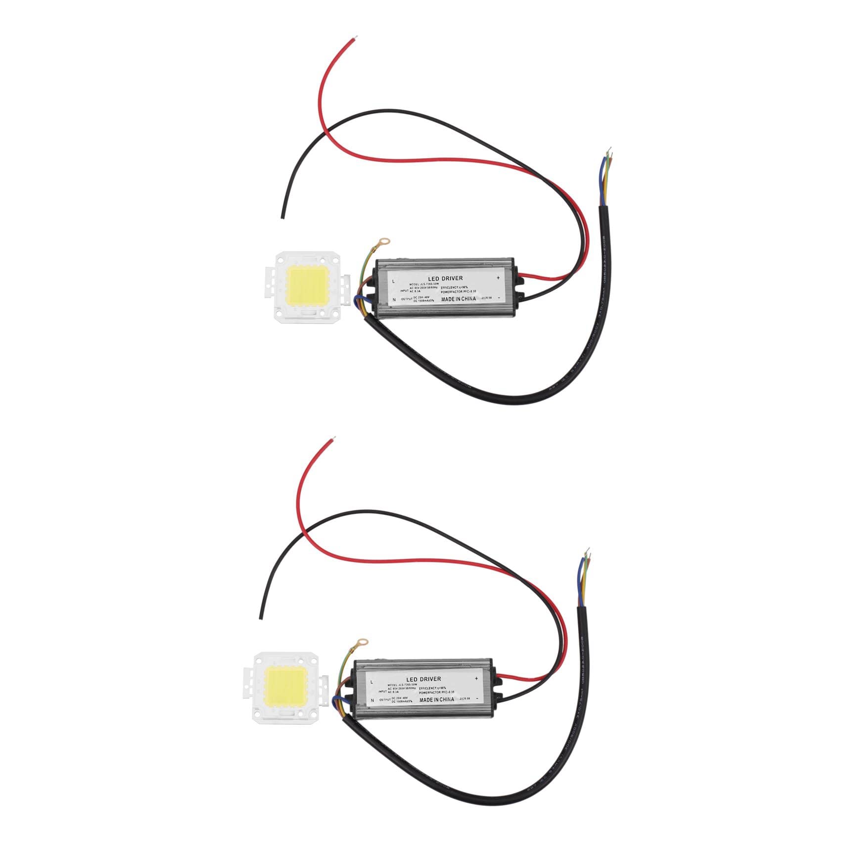 CYBUCH 4 x 50 W LED-Treiber, wasserdicht, IP67, Netzteil, Adapter mit hoher Leistung + 50 W LED-Chip, energiesparend, für DIY Daylight von CYBUCH